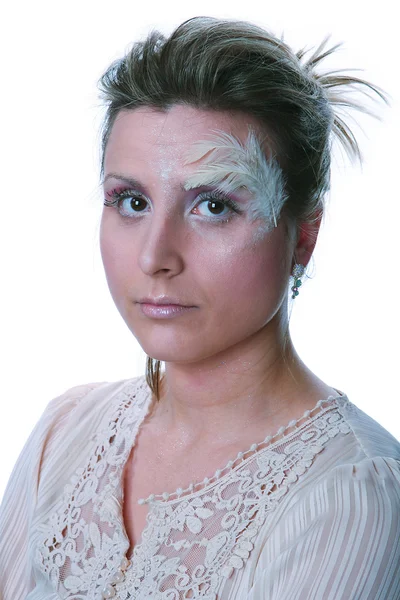 Mulher com uma maquiagem de inverno — Fotografia de Stock