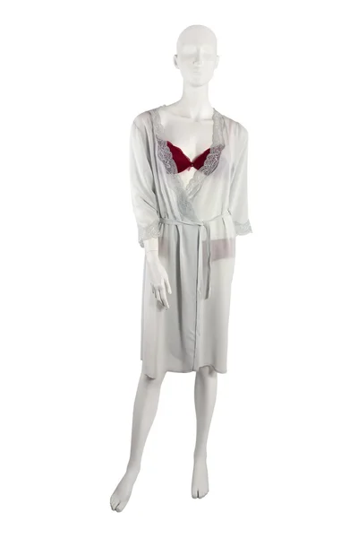 Červené spodní prádlo a šedém hávu — Stock fotografie