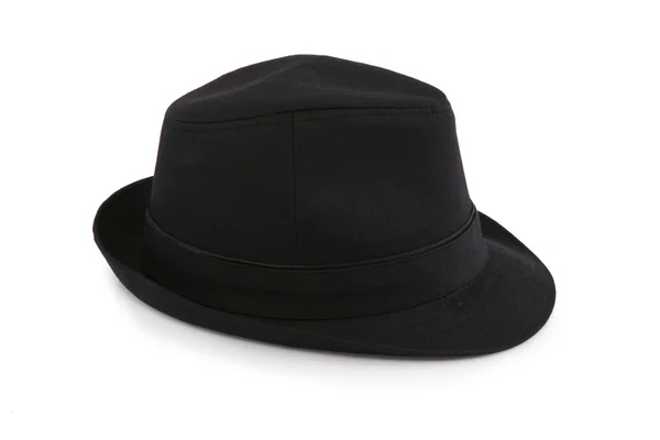 Chapéu feminino preto isolado em branco — Fotografia de Stock
