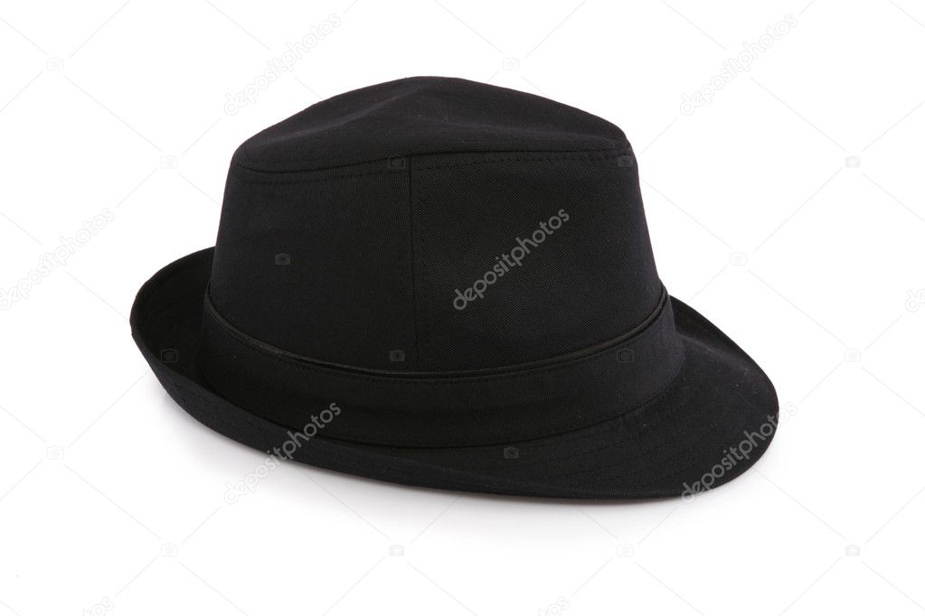 Black female hat isolated on white