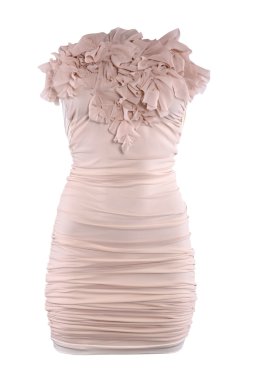 pudra rengi kokteyl tasarımcı elbise