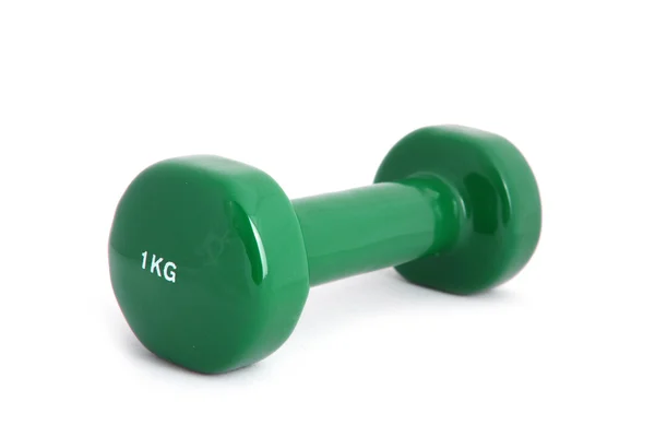 stock image 1 kg rubber coated dumbbell on white background