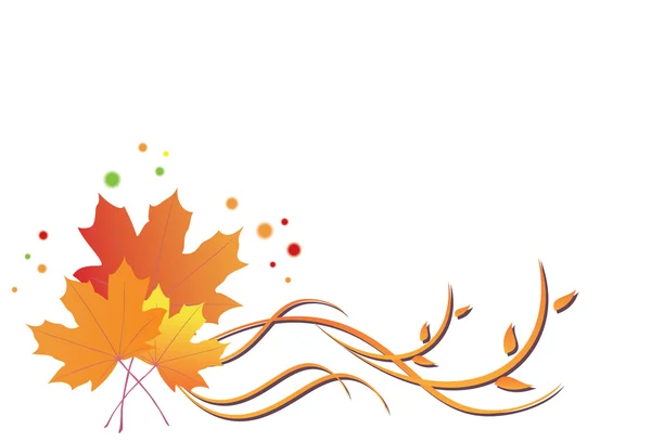Bright vector floral autumn illustration — Stock Vector