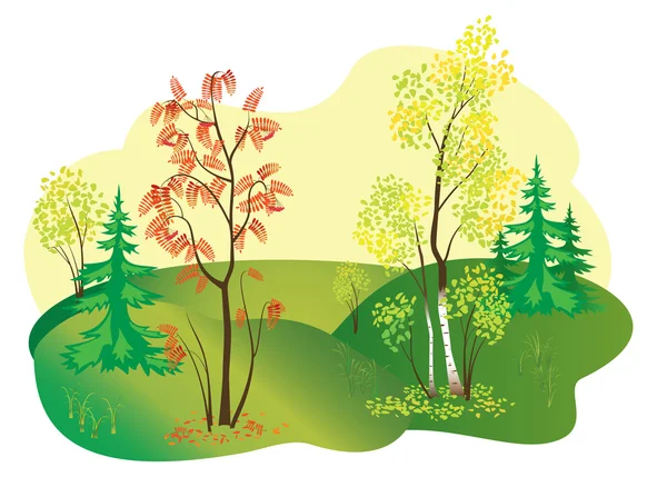 Vector illustration of autumn nature — Stock Vector