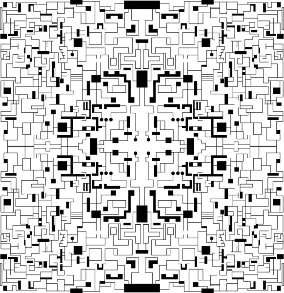 Векторная абстракция - черная матрица — стоковый вектор