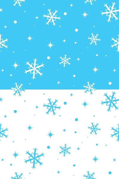 Twee vector naadloze texturen met sneeuwvlokken — Stockvector