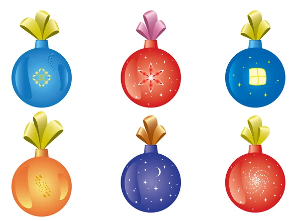 Σύνολο διάνυσμα διακόσμηση του χριστουγεννιάτικου δέντρου — Διανυσματικό Αρχείο