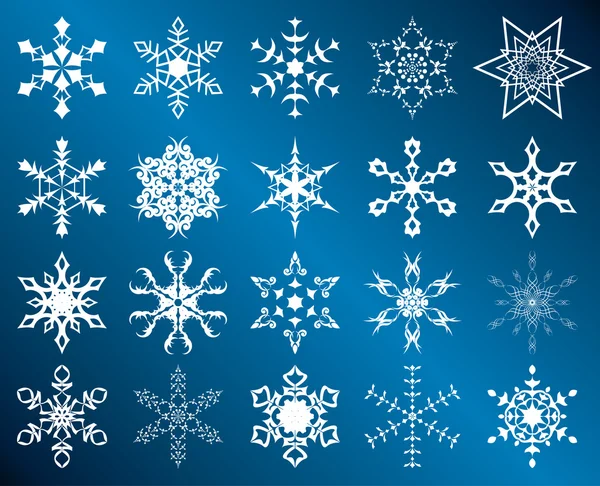Set van vectorwitte sneeuwvlokken — Stockvector