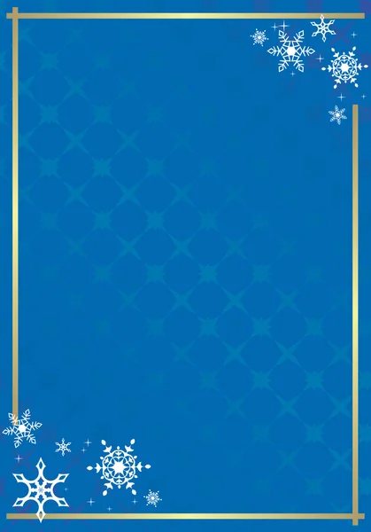 Векторно-голубая рамка с текстурой и снежинками — стоковый вектор