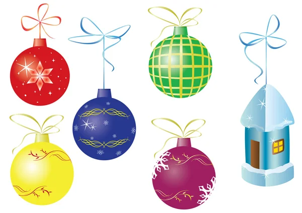 向量组的 6 圣诞装饰品 — 图库矢量图片