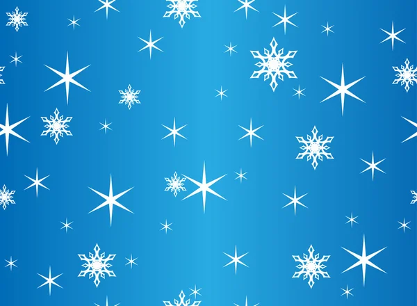 矢量与雪花无缝蓝色纹理 — 图库矢量图片