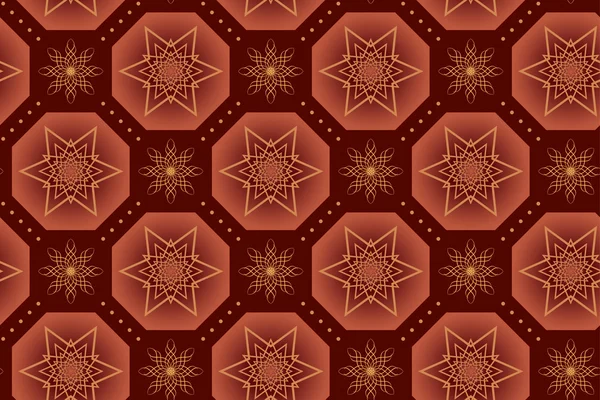 Texture géométrique vectorielle marron avec étoiles — Image vectorielle