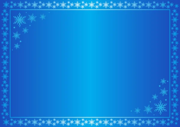 Vektor téli kék kerettel, hópelyhek — Stock Vector