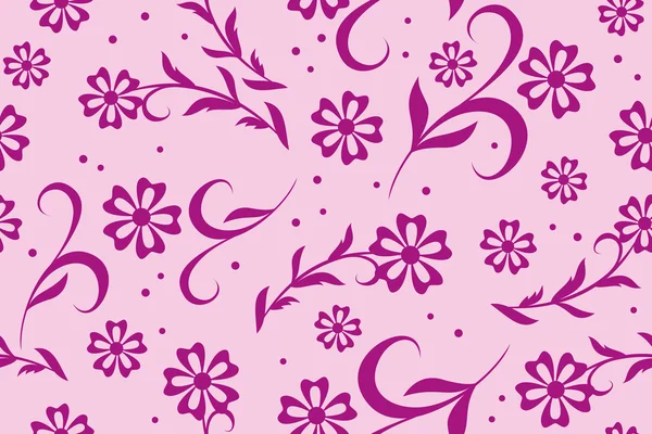 ベクトル シームレスな花ピンク テクスチャ — ストックベクタ