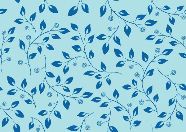 Patrón sin costura azul vectorial con ramas — Archivo Imágenes Vectoriales