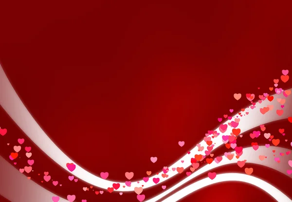 Червона романтична листівка з хвилястим фоном — стокове фото