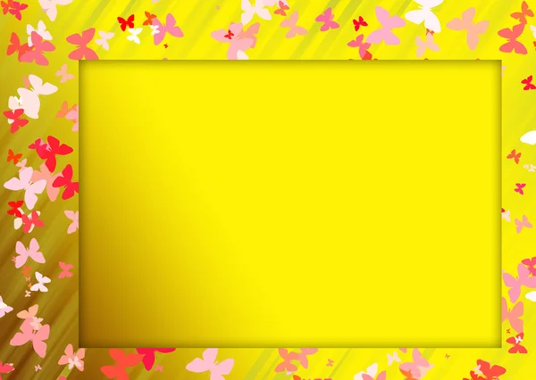 蝶と黄色いフレーム — ストック写真