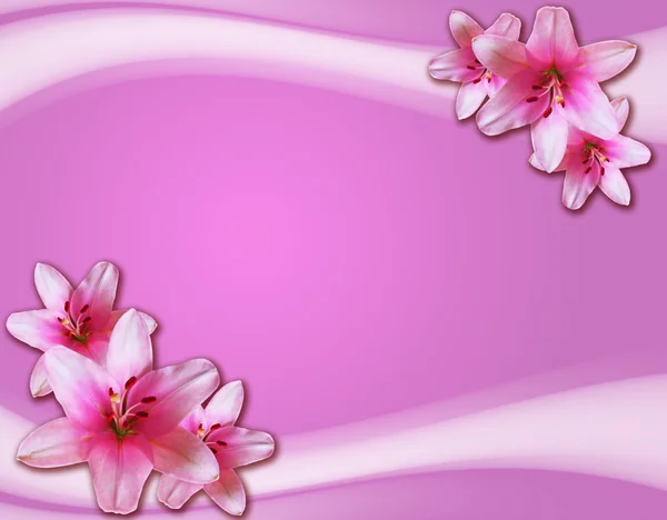 Tarjeta romántica rosa con flores — Foto de Stock