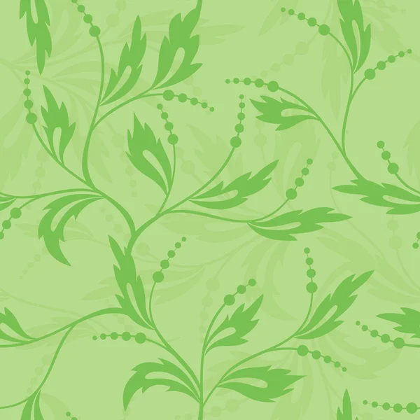 Vector Green Seamless Floral Texture — Stock Vector