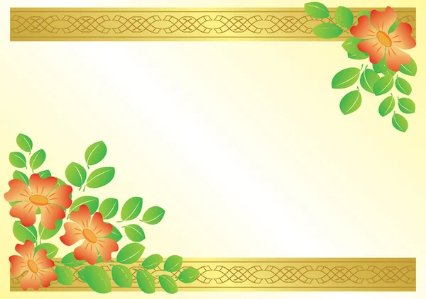 Cartão floral vetorial com fitas — Vetor de Stock