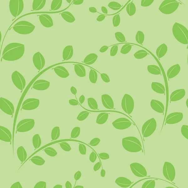 Векторно-зеленый бесшовный рисунок с зелеными растениями — стоковый вектор