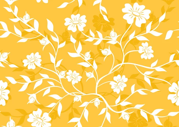 ベクトル オレンジ シームレスな花柄のテクスチャ — ストックベクタ