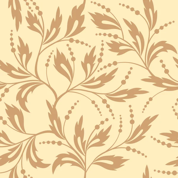 Vector Floral Beige Textura Sin Costuras — Archivo Imágenes Vectoriales