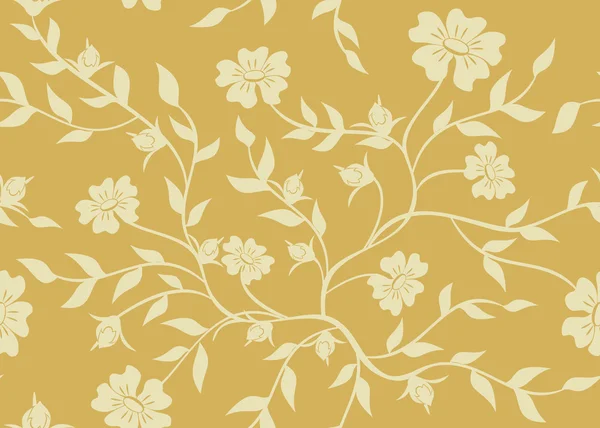 Textura Floral Beige Sin Costura Vectorial — Archivo Imágenes Vectoriales