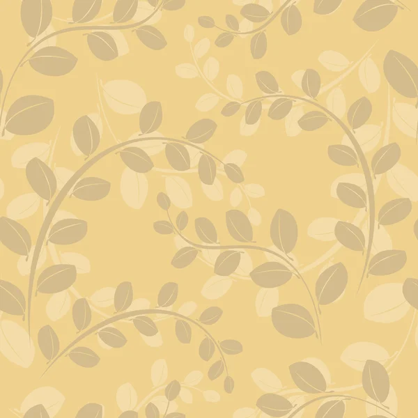 Motif Floral Sans Couture Vectoriel Beige Avec Branches — Image vectorielle