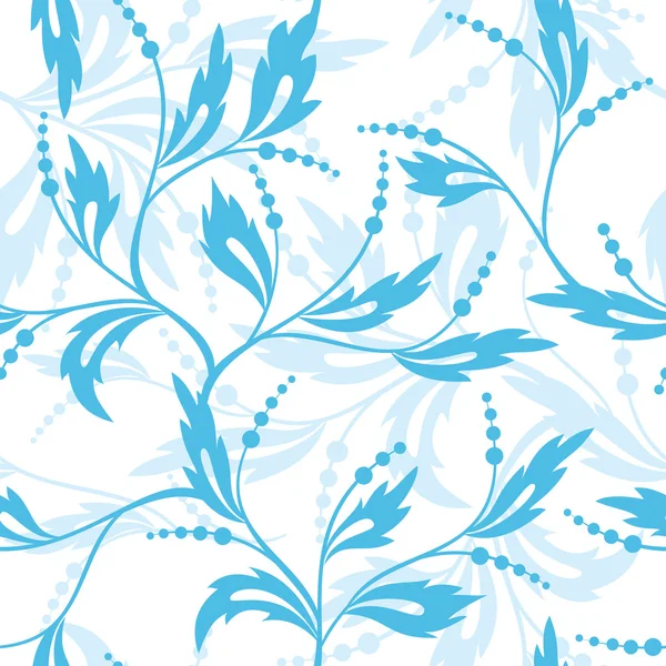 矢量蓝色和白色花卉图案 — 图库矢量图片