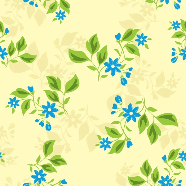 Vector Seamless Floral Texture Blue Flowers — Stock Vector