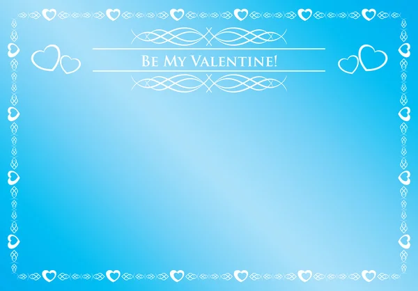 Векторна Блакитна Картка Будь Моїм Валентином — стоковий вектор