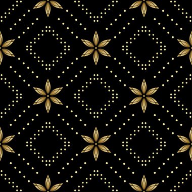 Vector black seamless texture with rhombuses clipart