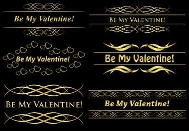 Vector golden frames on black clipart