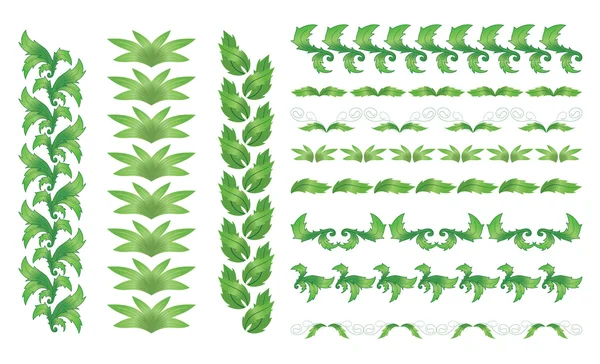 组矢量绿色花卉边框 — 图库矢量图片