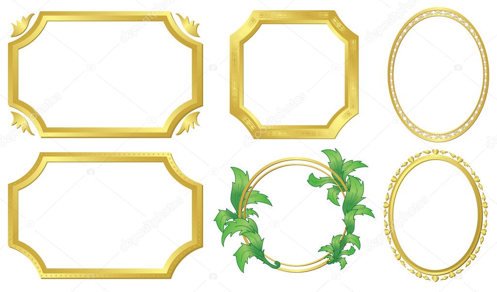 Set of vector golden frames