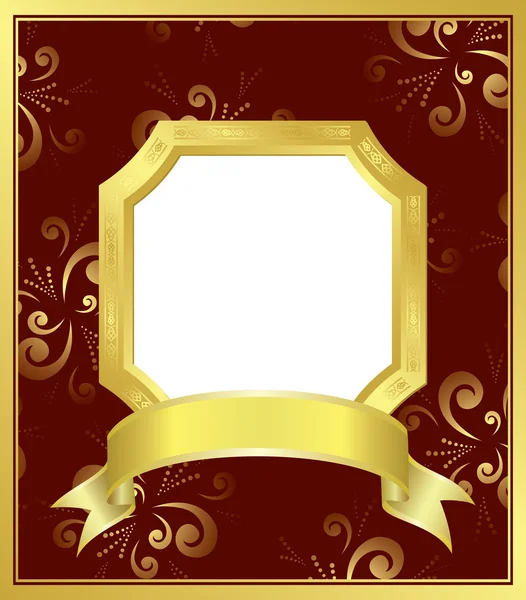 stock vector Vector golden frame with white center