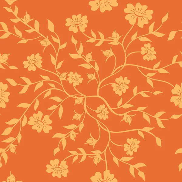 矢量橙色纹理与植物 — 图库矢量图片
