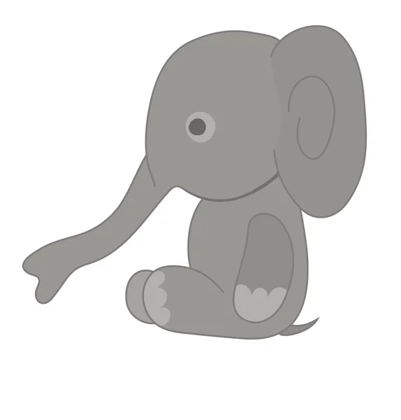 Illustrazione vettoriale di un piccolo elefante grigio — Vettoriale Stock