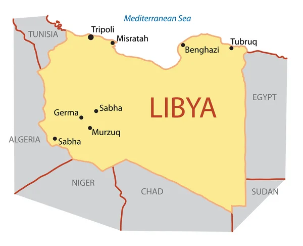 Mapa vetorial da Líbia —  Vetores de Stock