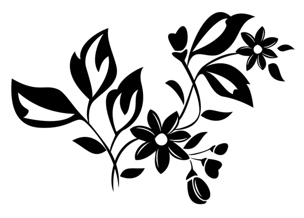 Black silhouette of flowers. Vector illustration. — Stock Vector ...