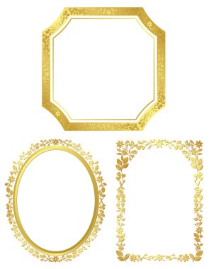 Set of vector various golden frames clipart