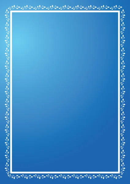 Vector blauwe verticale frame met ornament — Stockvector