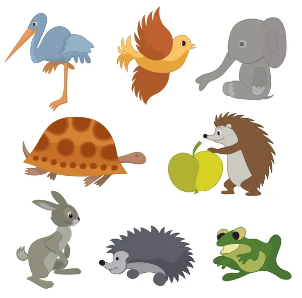 Set of vector small animals — Stock Vector