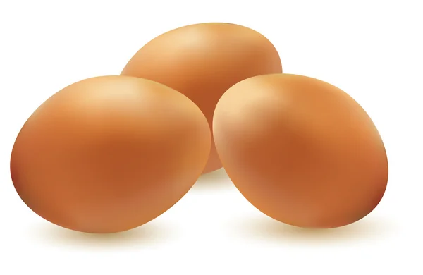 Vektorillustration von drei Eiern — Stockvektor