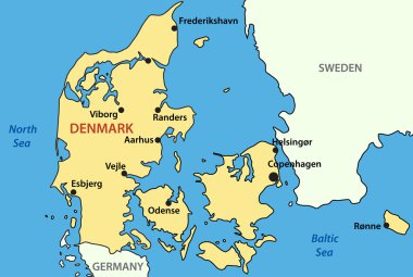 Vector map of Denmark clipart