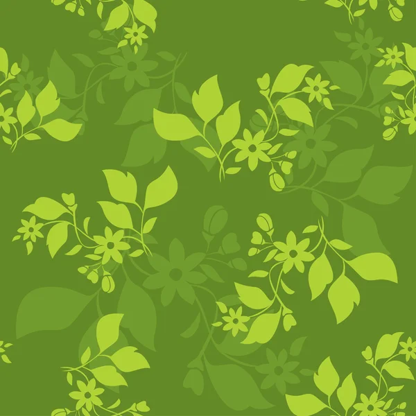 Textura floral sin costura verde vectorial — Archivo Imágenes Vectoriales