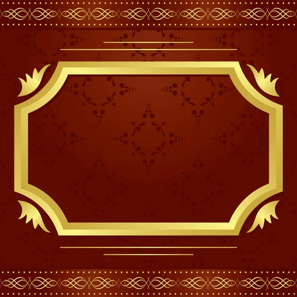 Cadre décoratif vectoriel avec motif doré — Image vectorielle