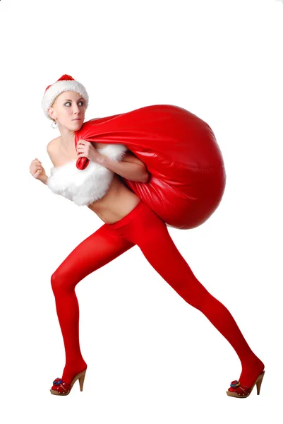 女性サンタのヘルパー — ストック写真