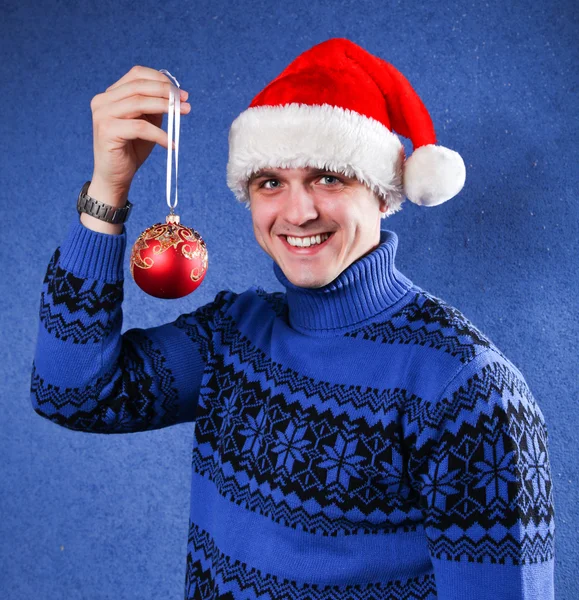 Man i jul hatt — Stockfoto